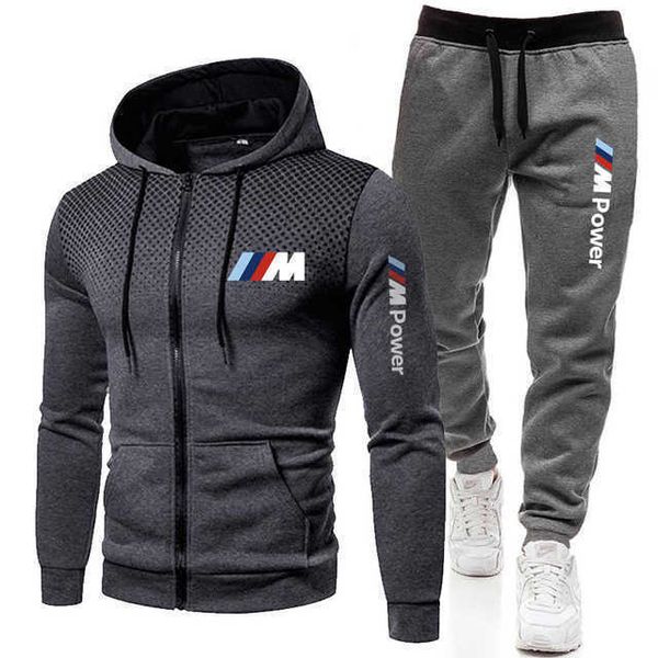 men's sportswear hooded sweatshirt and sweatpants 2-piece set with zipper bmw v brand clothing new series, Black
men's sportswear hooded sweatshirt and sweatpants 2-piece set with zipper bmw v brand clothing new series, Black