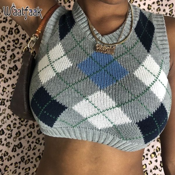 autumn knitted jumper crop argyle sweater vest preppy skinny plaid grey pullover winter sweater vest 90s aesthetic casual y201128, Black;white
autumn knitted jumper crop argyle sweater vest preppy skinny plaid grey pullover winter sweater vest 90s aesthetic casual y201128, Black;white