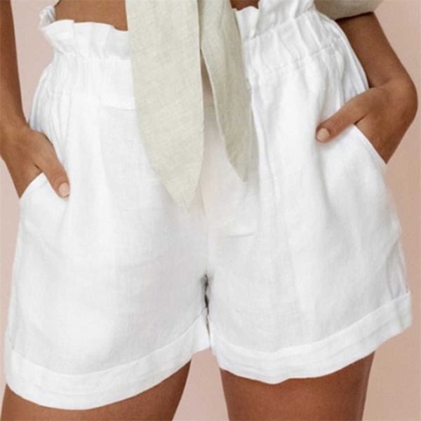 women summer high waist shorts casual elastic two pockets solid female plus size white 210702, White;black
women summer high waist shorts casual elastic two pockets solid female plus size white 210702, White;black