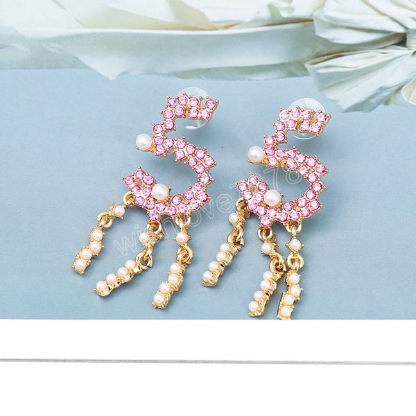 rhinestone pearl tassel pink earrings high-quality crystal hollow dangle earrings jewelry for women wholesale party gift, Silver
rhinestone pearl tassel pink earrings high-quality crystal hollow dangle earrings jewelry for women wholesale party gift, Silver