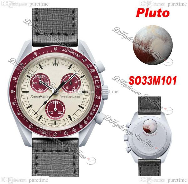 bioceramic moonswatch swiss quqrtz chronograph mens watch so33m101 mission to pluto 42 real light cool grey ceramic burgundy nylon with box, Slivery;brown
bioceramic moonswatch swiss quqrtz chronograph mens watch so33m101 mission to pluto 42 real light cool grey ceramic burgundy nylon with box, Slivery;brown