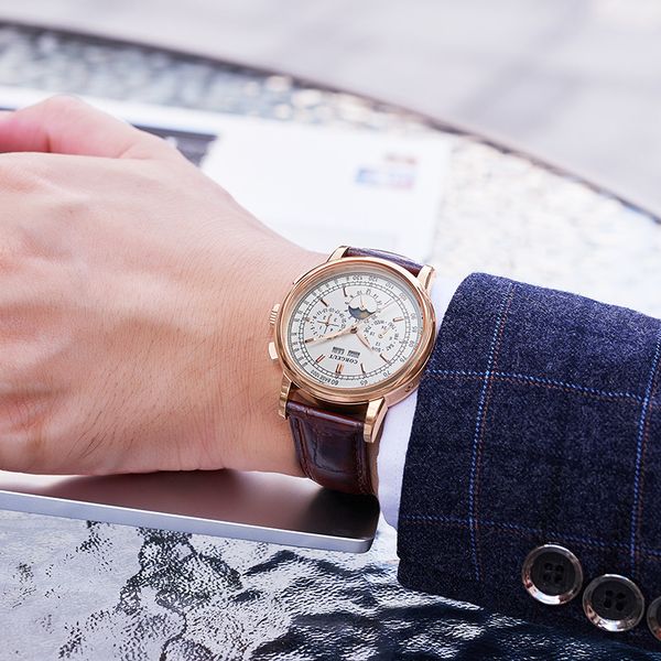 waterproof lunar calendar men's automatic mechanical business leisure round pointer watch, Slivery;brown
waterproof lunar calendar men's automatic mechanical business leisure round pointer watch, Slivery;brown