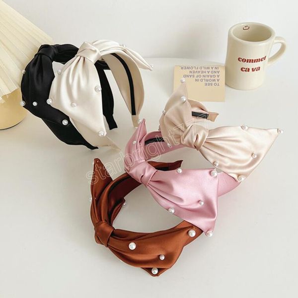 fashion women's hair accessories bowknot pearls hairband solid color casual turban fresh headwear headband wholesale, Slivery;white 
fashion women's hair accessories bowknot pearls hairband solid color casual turban fresh headwear headband wholesale, Slivery;white