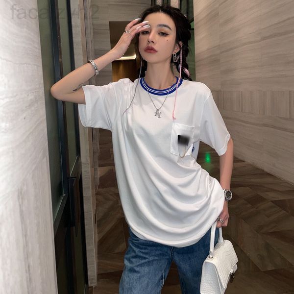 women's t-shirt designer ader2021 early spring stripe stitching design metal letter t-shirt women's slim casual round neck o8ad, White
women's t-shirt designer ader2021 early spring stripe stitching design metal letter t-shirt women's slim casual round neck o8ad, White