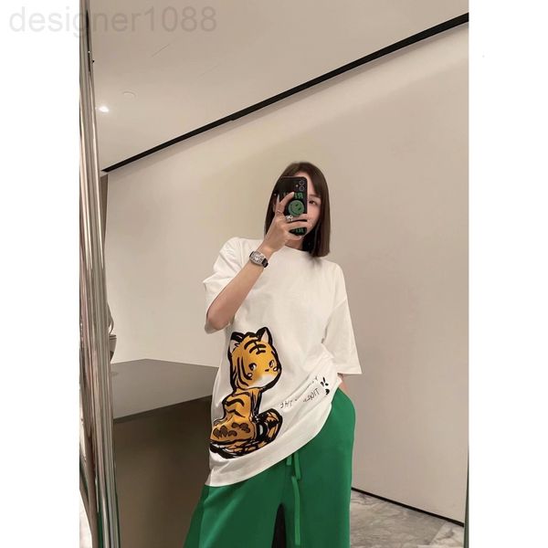 women's t-shirt designer niche design year of the tiger casual tee round neck short sleeve loose pullover print temperament 15gg, White
women's t-shirt designer niche design year of the tiger casual tee round neck short sleeve loose pullover print temperament 15gg, White
