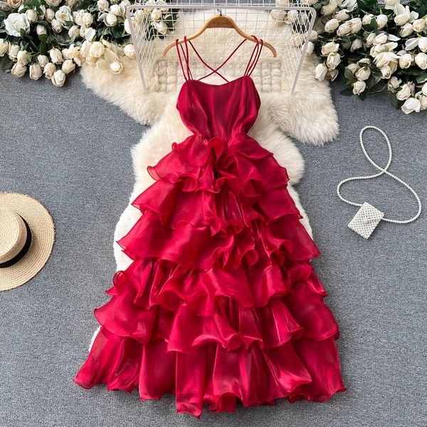 cascading ruffles cake party prom dresses high waist slim suspender backless maxi dress women designer clothing 2022, Black;gray
cascading ruffles cake party prom dresses high waist slim suspender backless maxi dress women designer clothing 2022, Black;gray