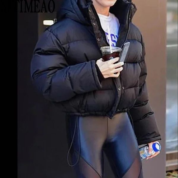 women fashion oversized thick warm parka jacket vintage long sleeves pockets cord female short outerwear chic l220725, Black;brown
women fashion oversized thick warm parka jacket vintage long sleeves pockets cord female short outerwear chic l220725, Black;brown