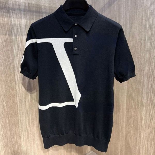 high version polo shirt vt lapel short-sleeved t classic v embroidery simple business casual summer men's cotton t-, White;black
high version polo shirt vt lapel short-sleeved t classic v embroidery simple business casual summer men's cotton t-, White;black