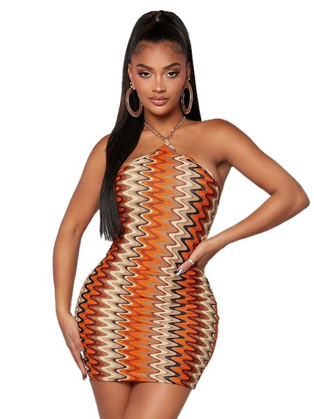 sxy chevron pattern chain strap backless halter bodycon dress y5ex#, Black;gray
sxy chevron pattern chain strap backless halter bodycon dress y5ex#, Black;gray