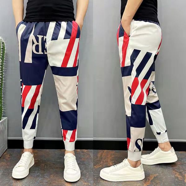 pants summer thin fashion korean version fast drying color matching casual men's nine point net red tide brand legged harun pants, Black
pants summer thin fashion korean version fast drying color matching casual men's nine point net red tide brand legged harun pants, Black