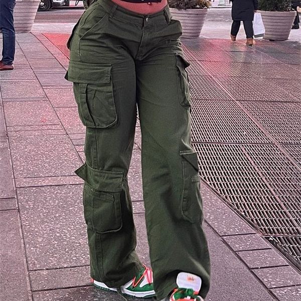 army green cargo pants baggy jean fashion streetwear pockets straight high waist casual vintage denim trousers overalls 220712, Black;white
army green cargo pants baggy jean fashion streetwear pockets straight high waist casual vintage denim trousers overalls 220712, Black;white
