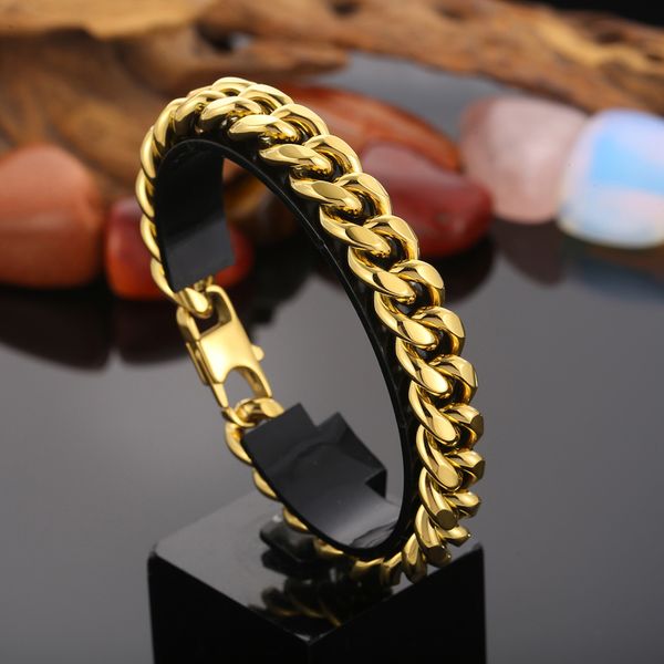 simple fashion stainless steel curb link chain bracelet bangle for women mens 12mm 8.66 inch silver gold black color
simple fashion stainless steel curb link chain bracelet bangle for women mens 12mm 8.66 inch silver gold black color