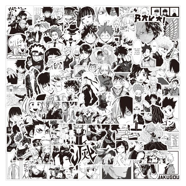 50pcs black and white mix anime lapstickers pack for luggage diy skateboard bike waterproof graffiti decals
50pcs black and white mix anime lapstickers pack for luggage diy skateboard bike waterproof graffiti decals