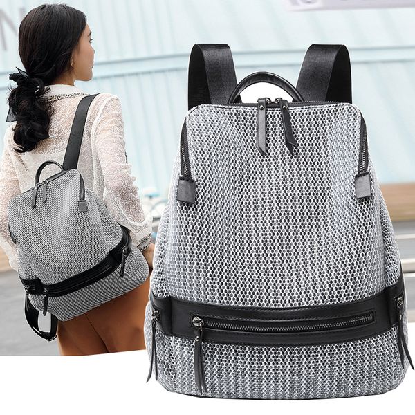 wholesale fashion breathable lightweight hollow shoulder bag large capacity mesh Joker women backpack outdoor leisure leather backpacks, Silver-2056
wholesale fashion breathable lightweight hollow shoulder bag large capacity mesh Joker women backpack outdoor leisure leather backpacks, Silver-2056