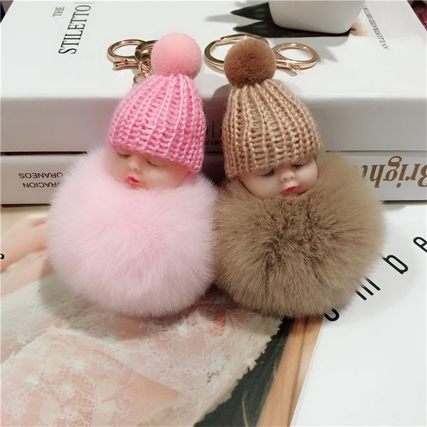 pompom sleeping baby keychain cute fluffy plush doll keychains women girl bag keyrings car key ring jewelry gift porte cl 220623, Silver
pompom sleeping baby keychain cute fluffy plush doll keychains women girl bag keyrings car key ring jewelry gift porte cl 220623, Silver