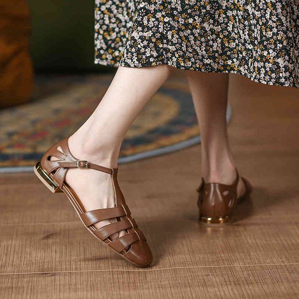 sandals french roman sandals flat fairy summer baotou soft soled mary jane shoes leather zupz, Black
sandals french roman sandals flat fairy summer baotou soft soled mary jane shoes leather zupz, Black