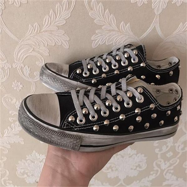 diy shoes do the old handmade custom rivets personality hip-hop casual fashion wild dirty canvas shoes large size 35-46, Black
diy shoes do the old handmade custom rivets personality hip-hop casual fashion wild dirty canvas shoes large size 35-46, Black