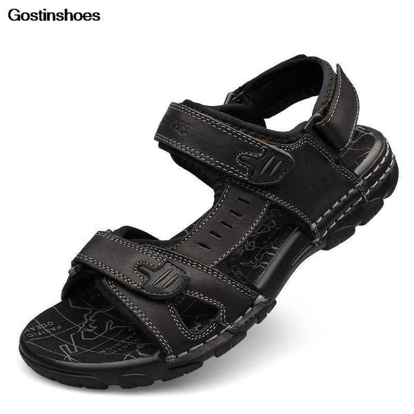 men sandals leather cowhide peep toe leather large size shoes men sandals summer genuine leather sandals men, Black
men sandals leather cowhide peep toe leather large size shoes men sandals summer genuine leather sandals men, Black