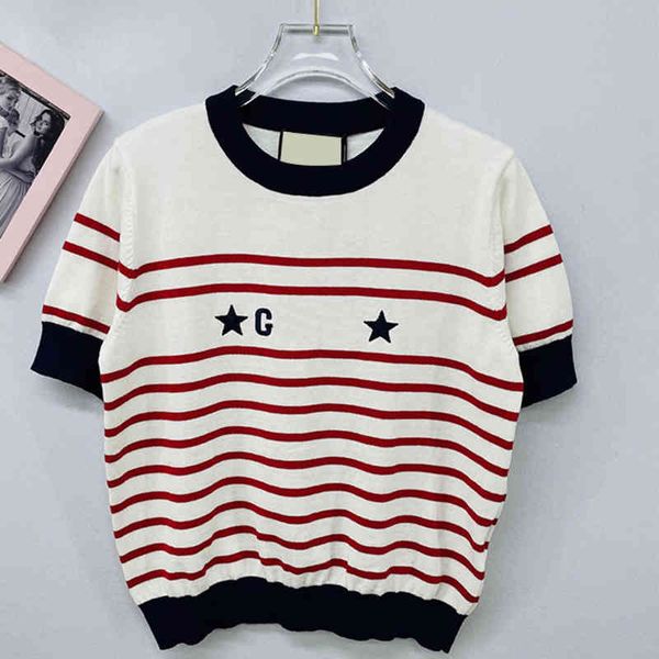 coat sweaters 2022 summer new striped pentagram embroidered knitted fashion commuter round neck short sleeve women, White;black
coat sweaters 2022 summer new striped pentagram embroidered knitted fashion commuter round neck short sleeve women, White;black