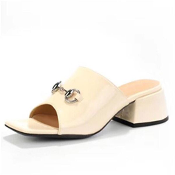 new beach slippers summer women shoes coarser heel flops 100% patent leather lady half slipper metal high heeled sandals 35-41272c, Black
new beach slippers summer women shoes coarser heel flops 100% patent leather lady half slipper metal high heeled sandals 35-41272c, Black