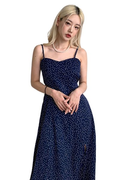dazy polka dot print split thigh cami dress m6ni#, Black;gray
dazy polka dot print split thigh cami dress m6ni#, Black;gray