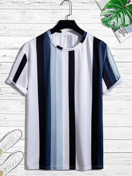 men block striped print tee i6fi#, White;black
men block striped print tee i6fi#, White;black