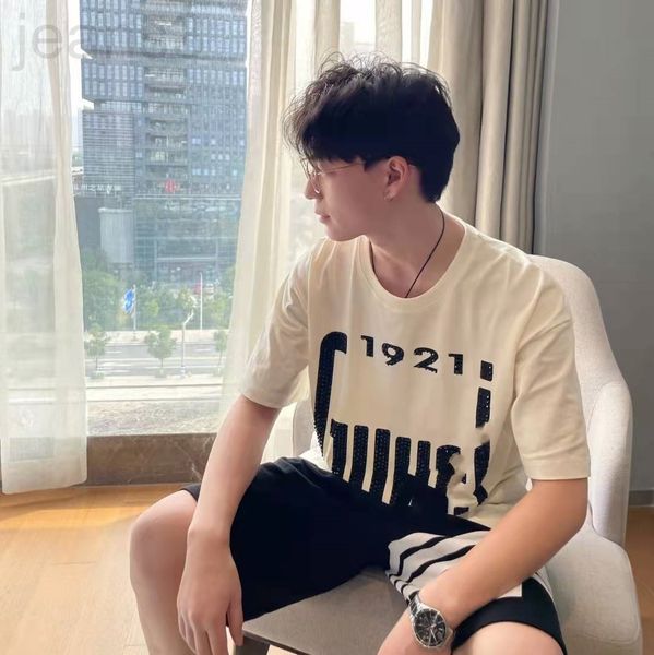 women's t-shirt designer 2022 spring and summer new g family 1921 printed diamond letters wine red 100th anniversary couple round neck, White
women's t-shirt designer 2022 spring and summer new g family 1921 printed diamond letters wine red 100th anniversary couple round neck, White