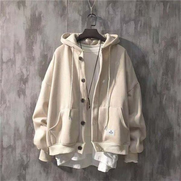 autumn trend loose hooded wild sweatwear jacket men spring mens clothing 220816, Black;brown
autumn trend loose hooded wild sweatwear jacket men spring mens clothing 220816, Black;brown