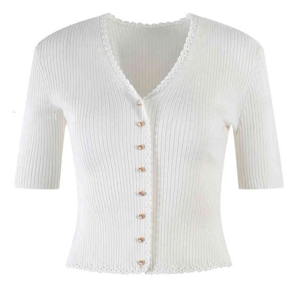 women's sweaters french style v-neck knitted short sleeve fashionable lace collar single breasted slim fitting elastic cardigan early a, White;black
women's sweaters french style v-neck knitted short sleeve fashionable lace collar single breasted slim fitting elastic cardigan early a, White;black