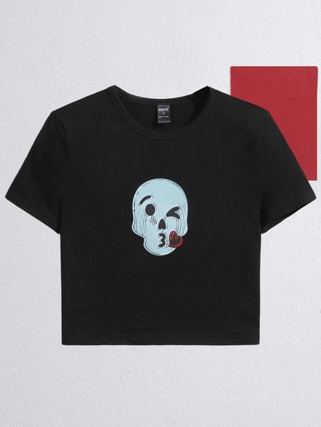 x rainbow catchers heart & skull print tee u9in#, White
x rainbow catchers heart & skull print tee u9in#, White