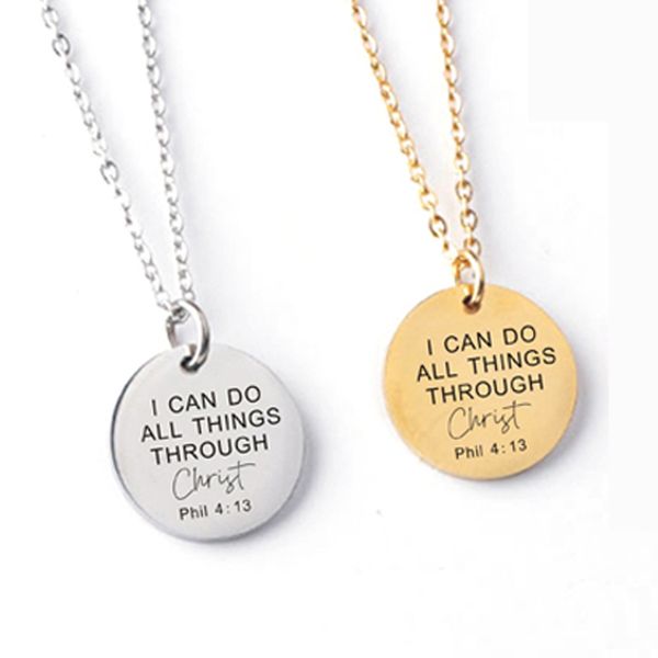 stainless steel necklace 18mm round quote pendant i can do all things through christ necklaces for women gifs jewelry, Silver
stainless steel necklace 18mm round quote pendant i can do all things through christ necklaces for women gifs jewelry, Silver