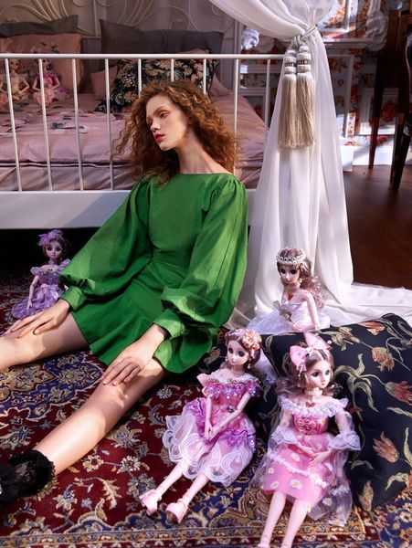 x olesea designs lantern sleeve knot back ruffle hem dress t2sq#, Black;gray
x olesea designs lantern sleeve knot back ruffle hem dress t2sq#, Black;gray