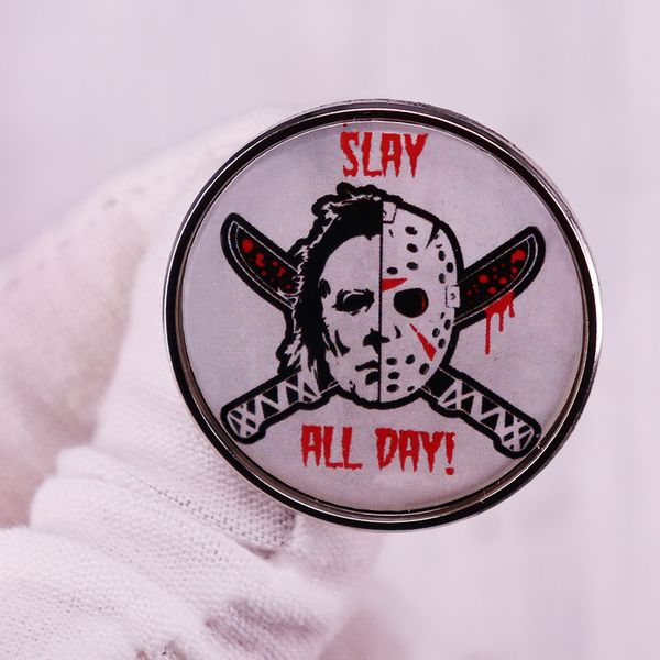 slay all day brooch horror movie killer badge cute anime movies games hard enamel pins collect metal cartoon brooch, Blue
slay all day brooch horror movie killer badge cute anime movies games hard enamel pins collect metal cartoon brooch, Blue