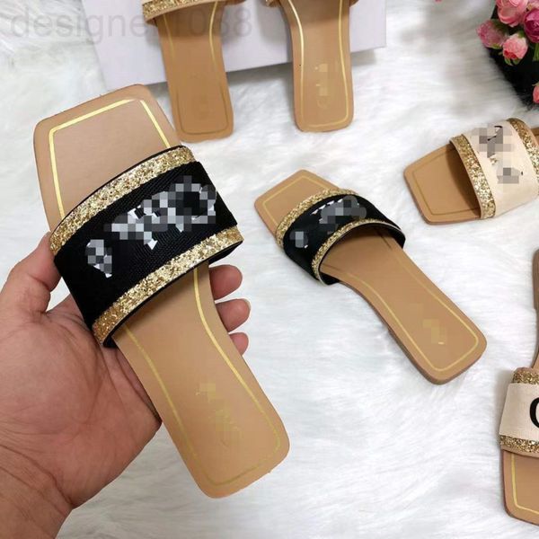 slippers designer 2022 new flat sandlas for ladies slippers 9i7j, Black