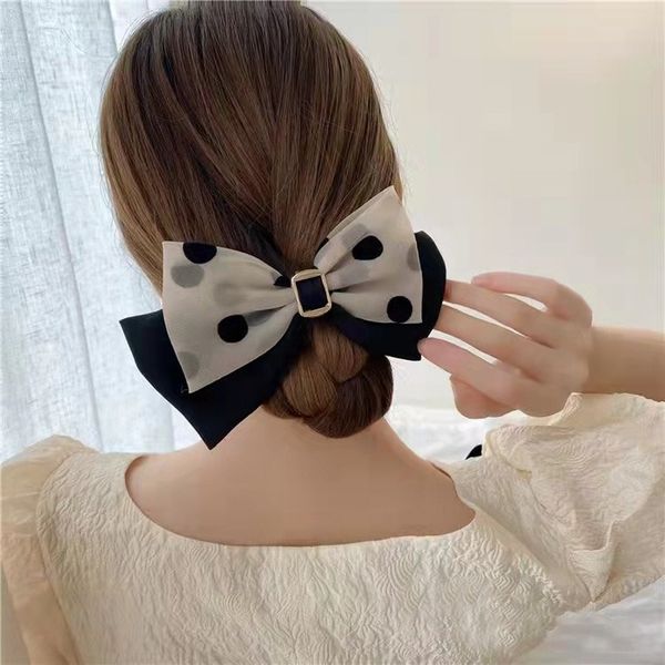 2022 new korean style fashion dot print double layer hair clips elegant organza fabric barrette ponytail holder hairpin for women, Golden;silver
2022 new korean style fashion dot print double layer hair clips elegant organza fabric barrette ponytail holder hairpin for women, Golden;silver