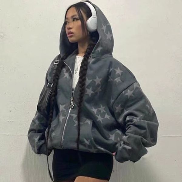 vintage sweatshirt women fashion star graphic long sleeved zip up hoodies women kawaii oversized streetwear y2k clothes emo, Gray
vintage sweatshirt women fashion star graphic long sleeved zip up hoodies women kawaii oversized streetwear y2k clothes emo, Gray