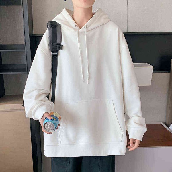 hooded solid color sweatshirts spring autumn casual all-match sports trend pullover loose outerwear coat oversize men's clothes t220726, Black
hooded solid color sweatshirts spring autumn casual all-match sports trend pullover loose outerwear coat oversize men's clothes t220726, Black