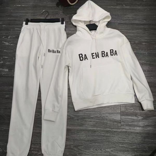 female two piece jogging pants outfits elegant pantsuit for work vacation luxe brand clothes, White
female two piece jogging pants outfits elegant pantsuit for work vacation luxe brand clothes, White