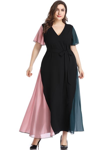 patchwork a- line dress plus size fashion 2021 loose v neck short sleeve midi slim party elegant oversized summer dresses women, Black
patchwork a- line dress plus size fashion 2021 loose v neck short sleeve midi slim party elegant oversized summer dresses women, Black