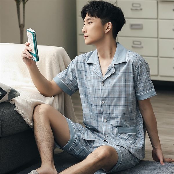 men shorts pajamas 100 cotton 2 pieces fashion sleepwear pijama man s bedgown home clothes pj plaid pure cotton pajamas summer lj201112, Black;brown
men shorts pajamas 100 cotton 2 pieces fashion sleepwear pijama man s bedgown home clothes pj plaid pure cotton pajamas summer lj201112, Black;brown