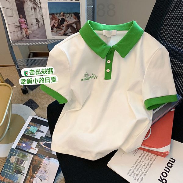 women's t-shirt designer contrast letter embroidery polo collar short sleeve t-shirt women's 2022 summer new chic age reducing for, White
women's t-shirt designer contrast letter embroidery polo collar short sleeve t-shirt women's 2022 summer new chic age reducing for, White