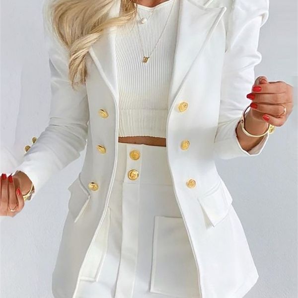 spring and autumn leisure fashion suit women's double-breasted long sleeve skirt suit 2-piece office women dress skirt set 220509, White;black
spring and autumn leisure fashion suit women's double-breasted long sleeve skirt suit 2-piece office women dress skirt set 220509, White;black