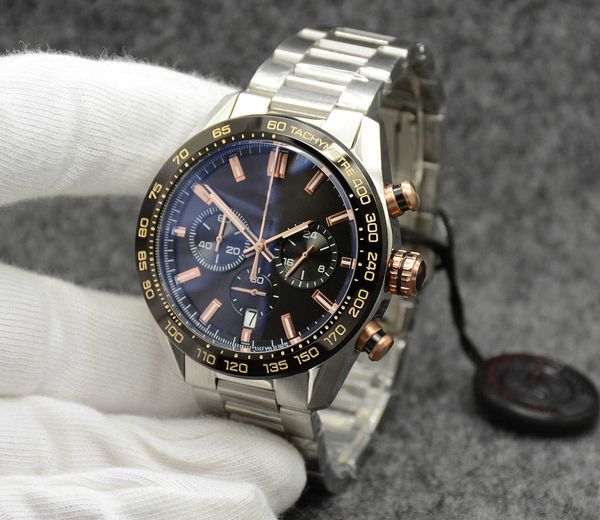 high grade watch 44mm quartz vk chronograph battery power mens watches stainless steel bracelet 5n everose gold 80hours black dial strap, Slivery;brown
high grade watch 44mm quartz vk chronograph battery power mens watches stainless steel bracelet 5n everose gold 80hours black dial strap, Slivery;brown