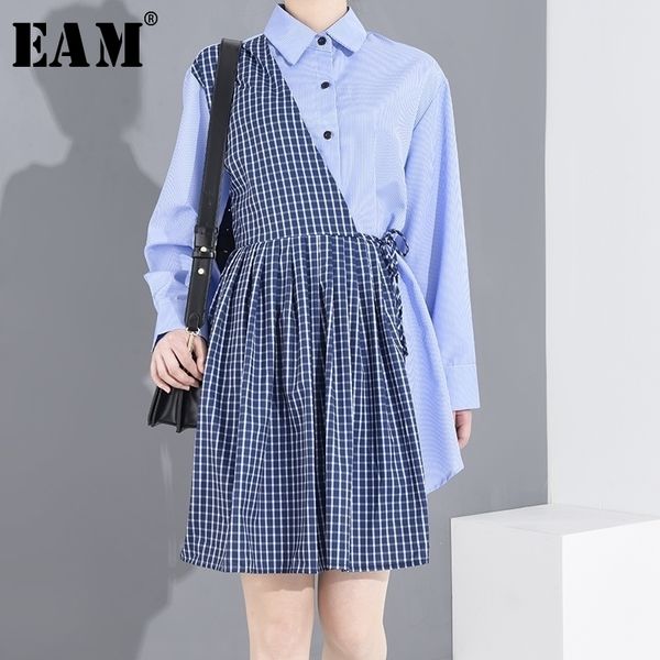 eam women blue striped pleated big size shirt dress lapel long sleeve loose fit fashion spring summer 1s38305s y200805, Black;pink
eam women blue striped pleated big size shirt dress lapel long sleeve loose fit fashion spring summer 1s38305s y200805, Black;pink