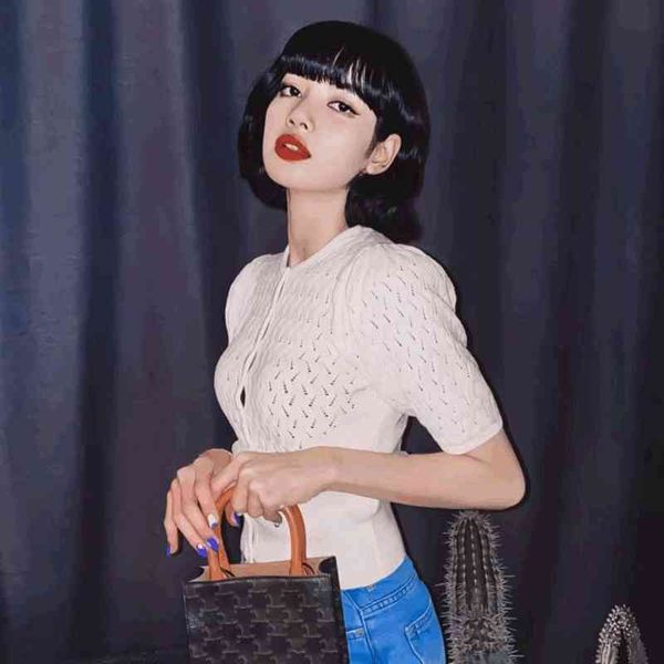 women's polos high waist hollow out round neck cardigan bubble sleeve spring and summer korean star lisa same women's blouse sweat, White
women's polos high waist hollow out round neck cardigan bubble sleeve spring and summer korean star lisa same women's blouse sweat, White