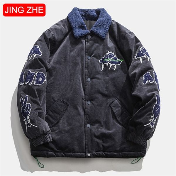 jing zhe corduroy men jacket cotton coat autumn winter embroidered jackets male outwear thicken padded parka windbreaker jacket 201127, Black
jing zhe corduroy men jacket cotton coat autumn winter embroidered jackets male outwear thicken padded parka windbreaker jacket 201127, Black