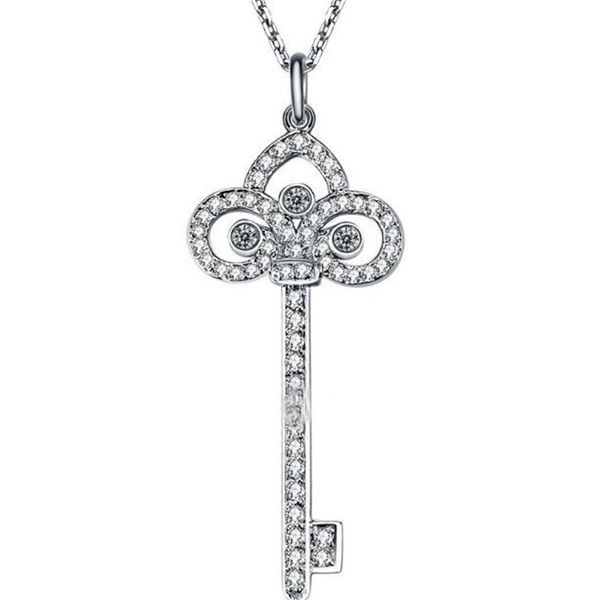key sweater chain for women's white gold necklace luxury niche design jewelry famous holiday gift t brand260f, Silver
key sweater chain for women's white gold necklace luxury niche design jewelry famous holiday gift t brand260f, Silver