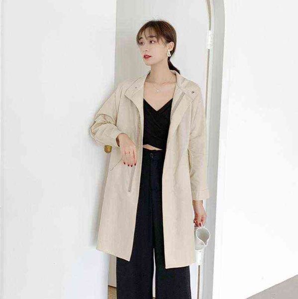 women's trench coats jaqueta masculina waist rope mid-length windbreaker women 2021 korean autumn and winter jacket coat t220811, Tan;black
women's trench coats jaqueta masculina waist rope mid-length windbreaker women 2021 korean autumn and winter jacket coat t220811, Tan;black