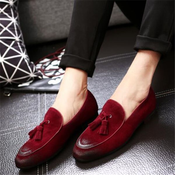 new slip on dress shoes designer oxfords shoes genuine leather cow suede tassel men loafers retro man casual shoe, Black
new slip on dress shoes designer oxfords shoes genuine leather cow suede tassel men loafers retro man casual shoe, Black