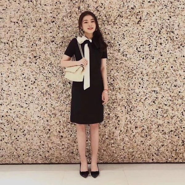 casual dresses tb spring and summer french elegant style butterfly lace up round neck short sleeve slim fitting dress, Black;gray
casual dresses tb spring and summer french elegant style butterfly lace up round neck short sleeve slim fitting dress, Black;gray